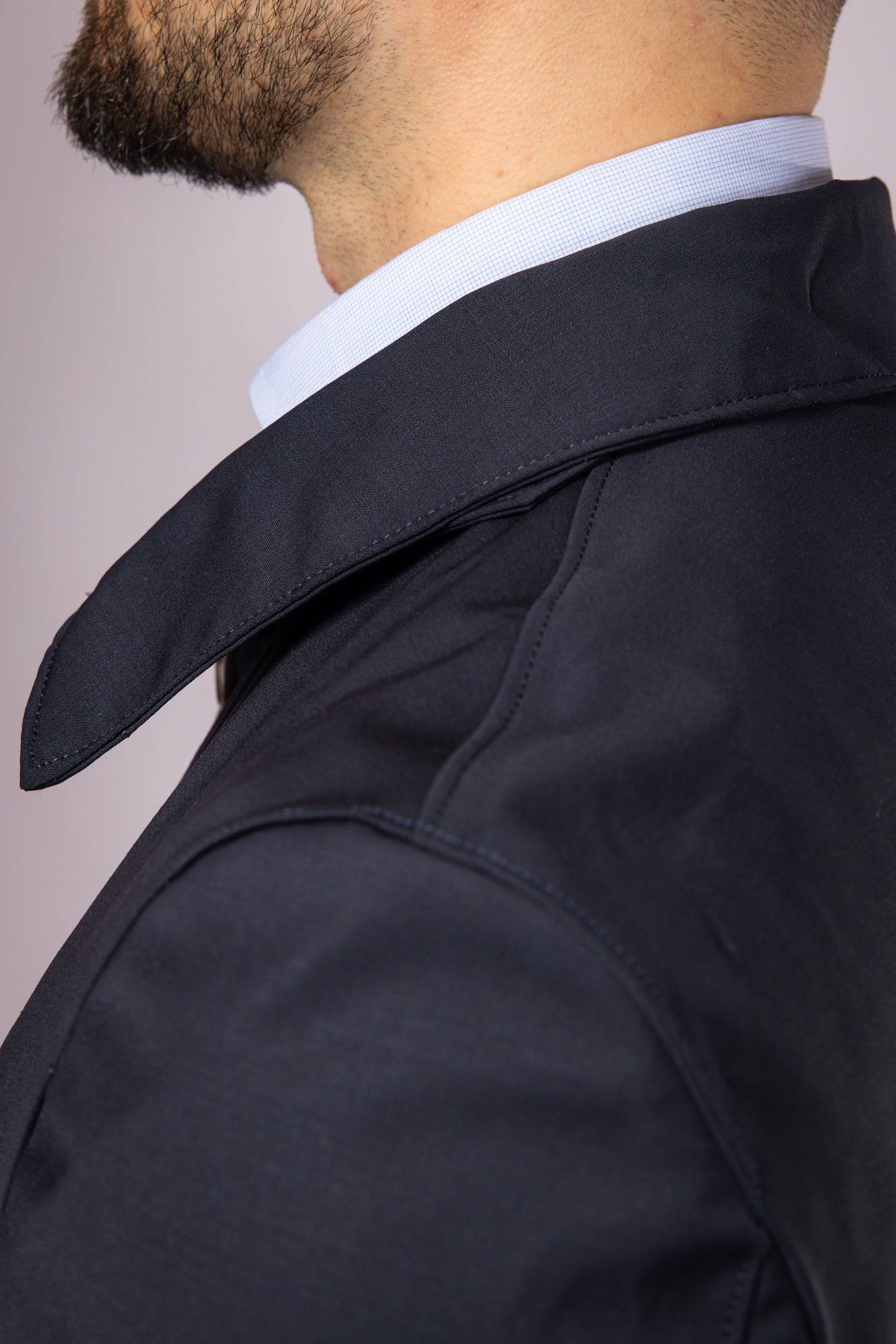 Waterproof Wool Raincoat | Navy - Atica Man