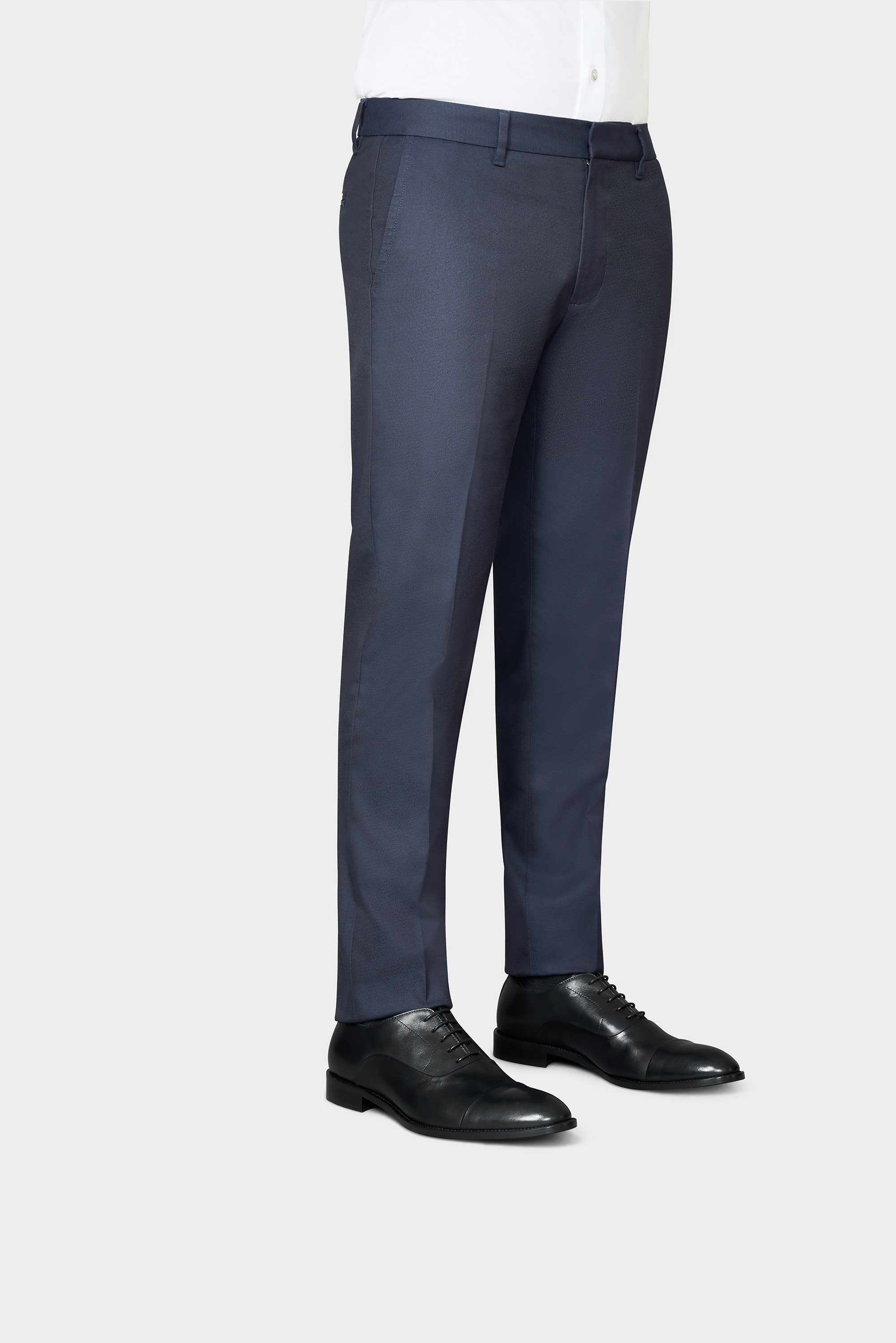 Navy dress pants, Yarn-dyed Cotton Houndstooth Fabric, for a refined look and lasting durability