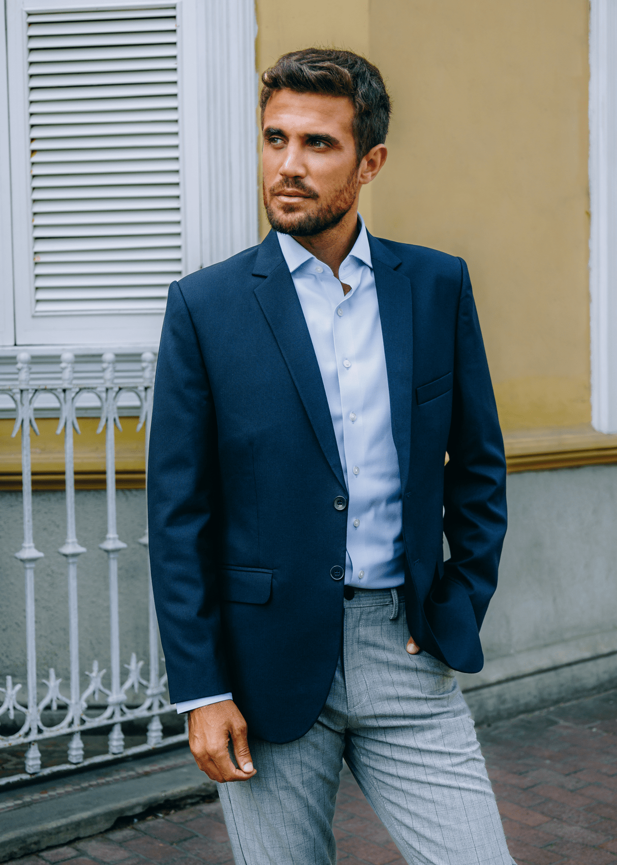 Button-Down Collar Non-Iron Dress Shirt - Blue – Wrinkle-Resistant, Breathable, Durable